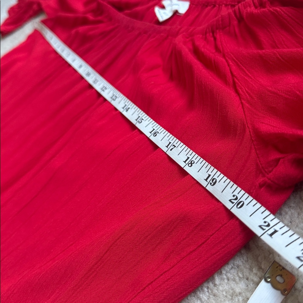 beachlunchlounge Red Off-Shoulder Ruffle Top - Picture 7 of 9